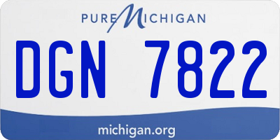 MI license plate DGN7822