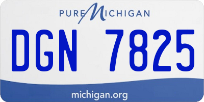 MI license plate DGN7825