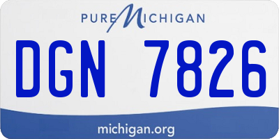 MI license plate DGN7826