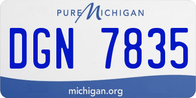 MI license plate DGN7835