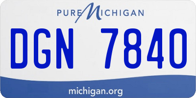 MI license plate DGN7840