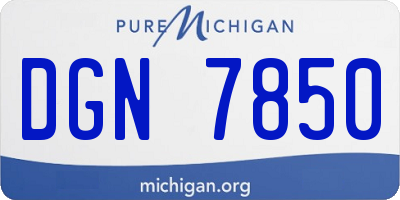 MI license plate DGN7850