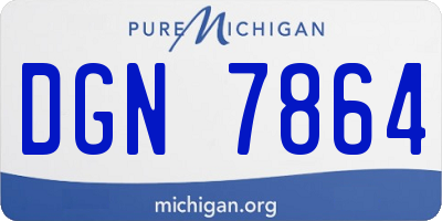 MI license plate DGN7864