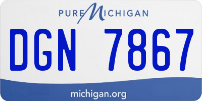 MI license plate DGN7867