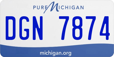 MI license plate DGN7874