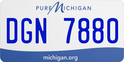 MI license plate DGN7880