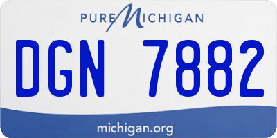 MI license plate DGN7882