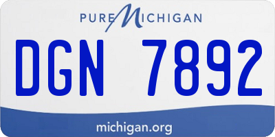 MI license plate DGN7892