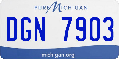 MI license plate DGN7903