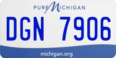 MI license plate DGN7906
