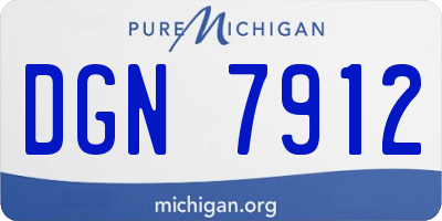 MI license plate DGN7912