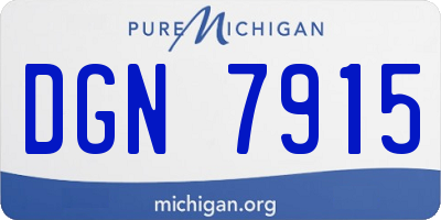 MI license plate DGN7915