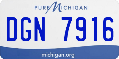 MI license plate DGN7916