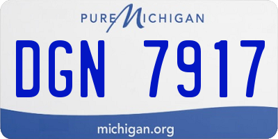 MI license plate DGN7917