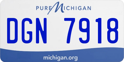 MI license plate DGN7918