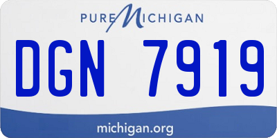 MI license plate DGN7919