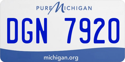 MI license plate DGN7920