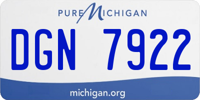 MI license plate DGN7922