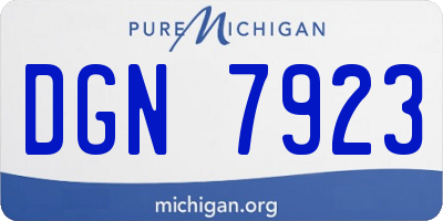 MI license plate DGN7923