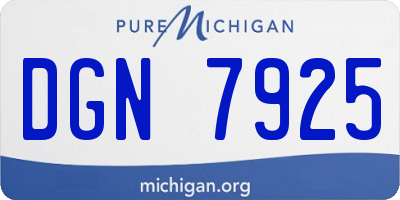 MI license plate DGN7925