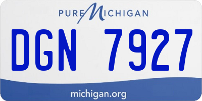 MI license plate DGN7927