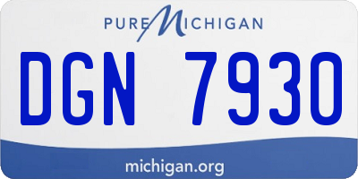 MI license plate DGN7930