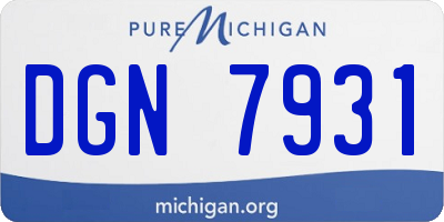 MI license plate DGN7931