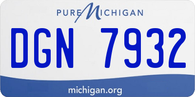 MI license plate DGN7932