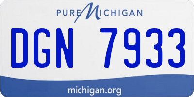 MI license plate DGN7933