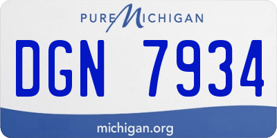 MI license plate DGN7934