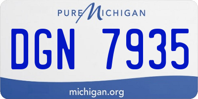 MI license plate DGN7935