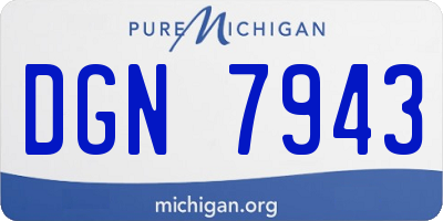 MI license plate DGN7943