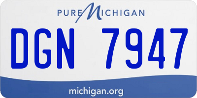 MI license plate DGN7947