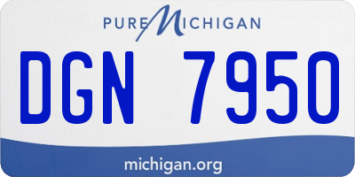 MI license plate DGN7950