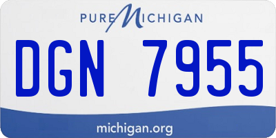 MI license plate DGN7955
