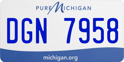 MI license plate DGN7958