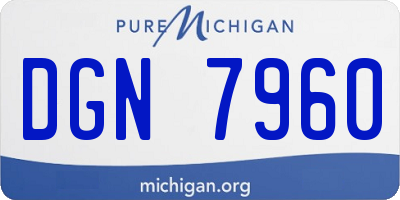 MI license plate DGN7960