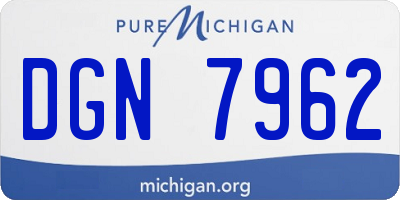 MI license plate DGN7962