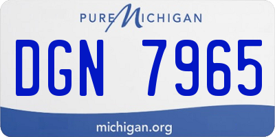 MI license plate DGN7965