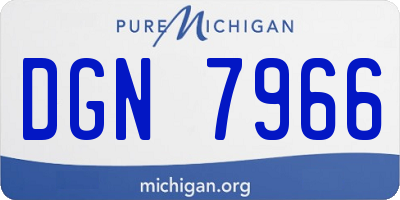 MI license plate DGN7966