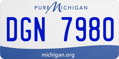 MI license plate DGN7980