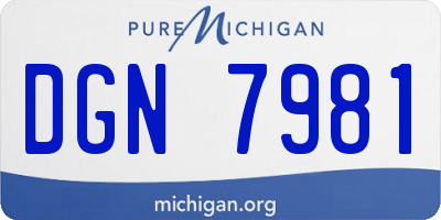 MI license plate DGN7981