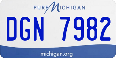 MI license plate DGN7982