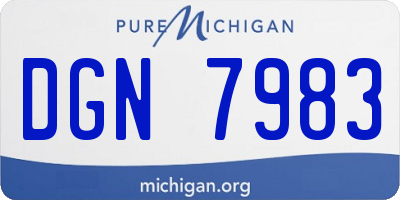 MI license plate DGN7983