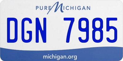 MI license plate DGN7985