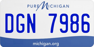 MI license plate DGN7986