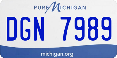 MI license plate DGN7989