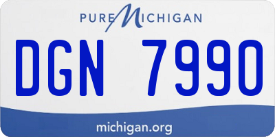 MI license plate DGN7990