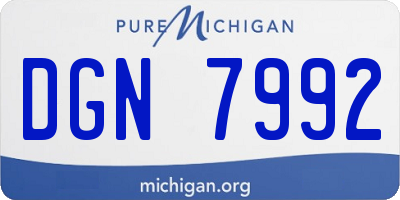MI license plate DGN7992