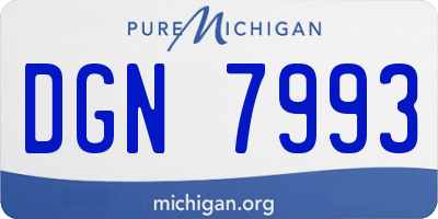 MI license plate DGN7993